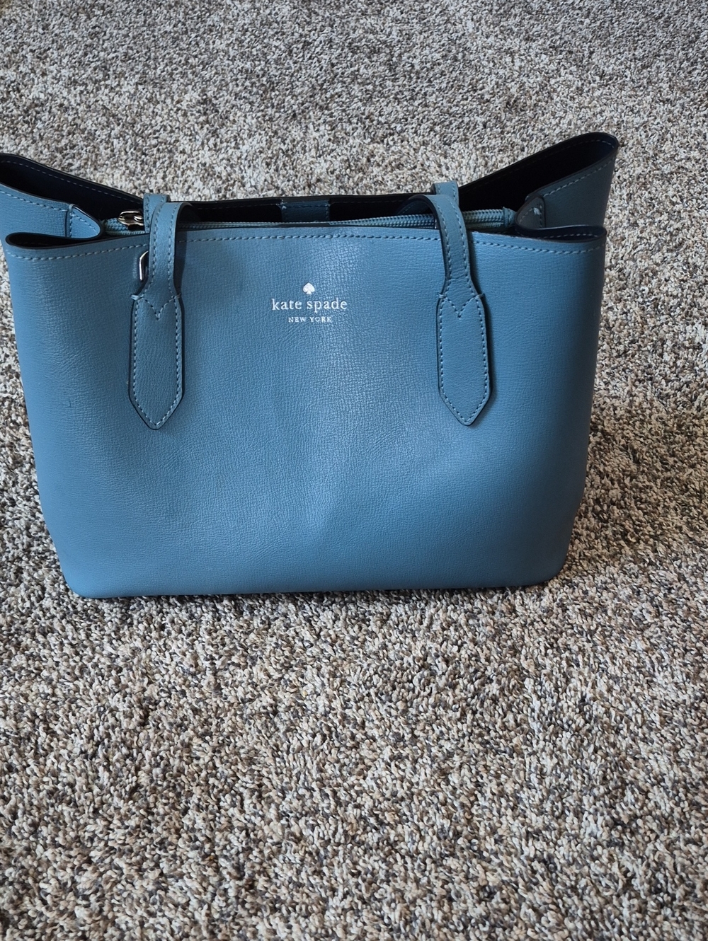kate spade teal leather tote